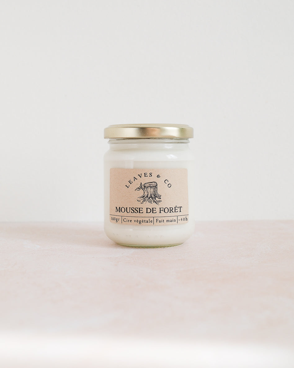 Bougie parfumée artisanale cire végétale - Mousse de forêt