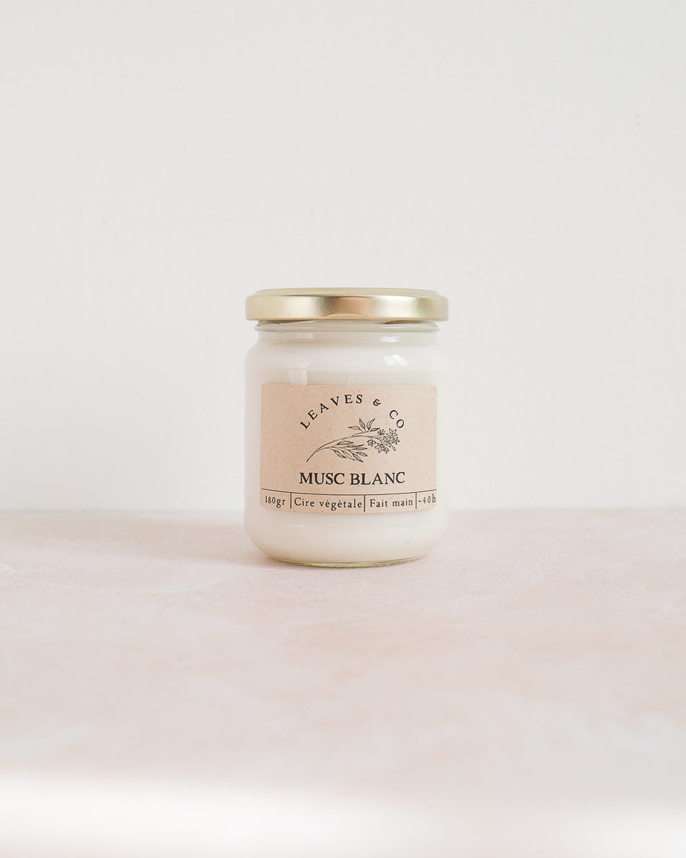 Bougie parfumée artisanale cire végétale - Musc blanc