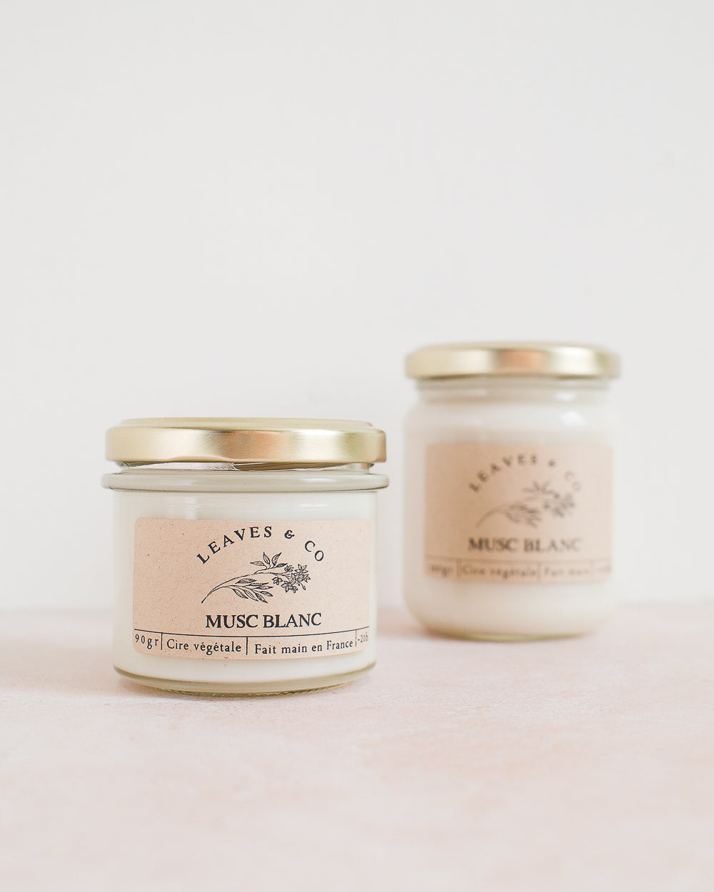 Bougie parfumée artisanale cire végétale - Musc blanc