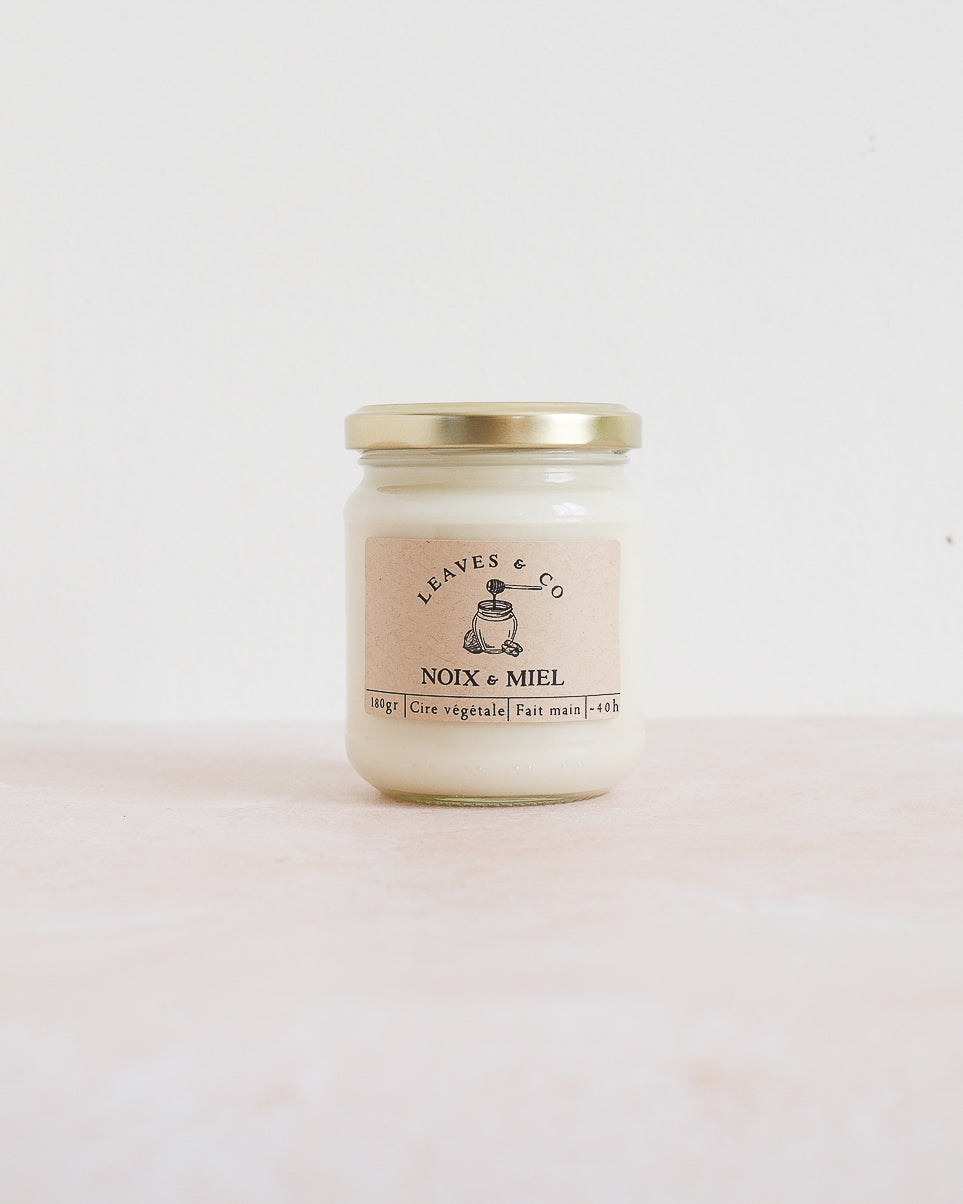 Bougie parfumée artisanale cire végétale - Noix & Miel