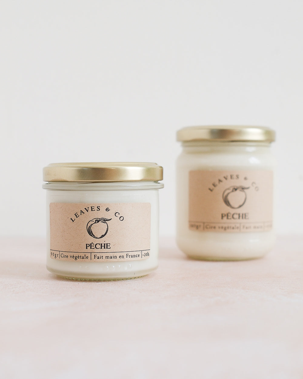 Bougie parfumée artisanale cire végétale - Pêche