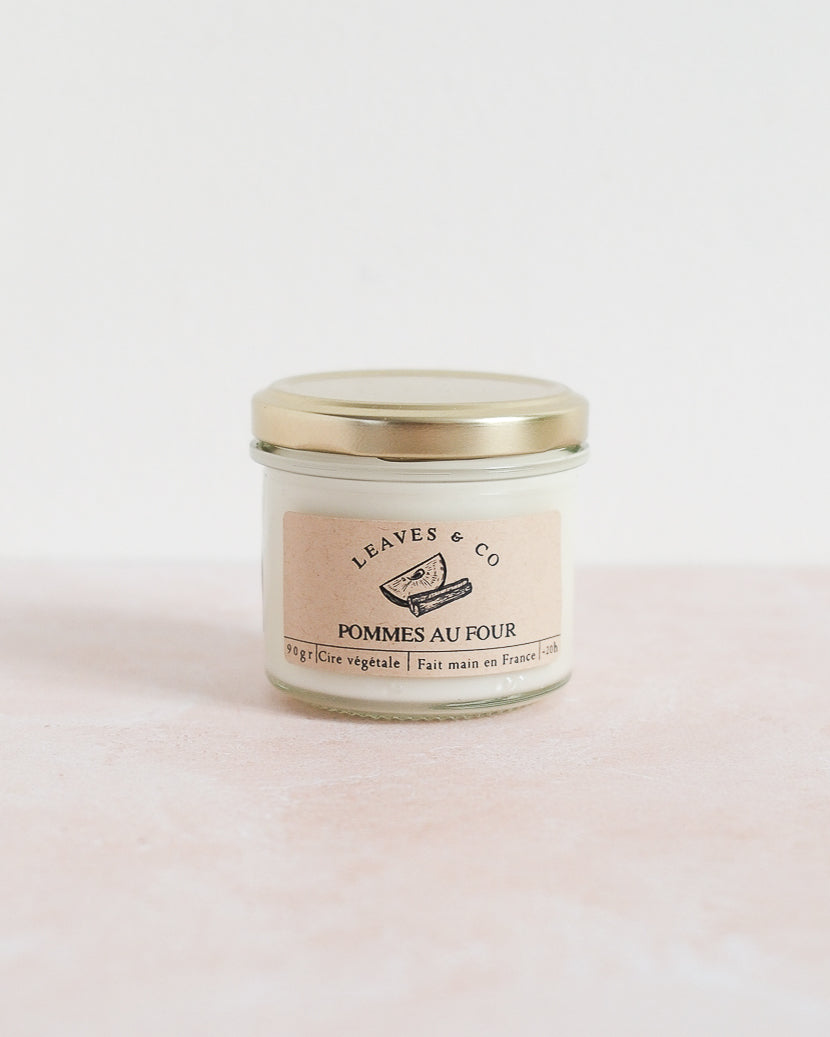 Bougie parfumée artisanale cire végétale - Pommes au four