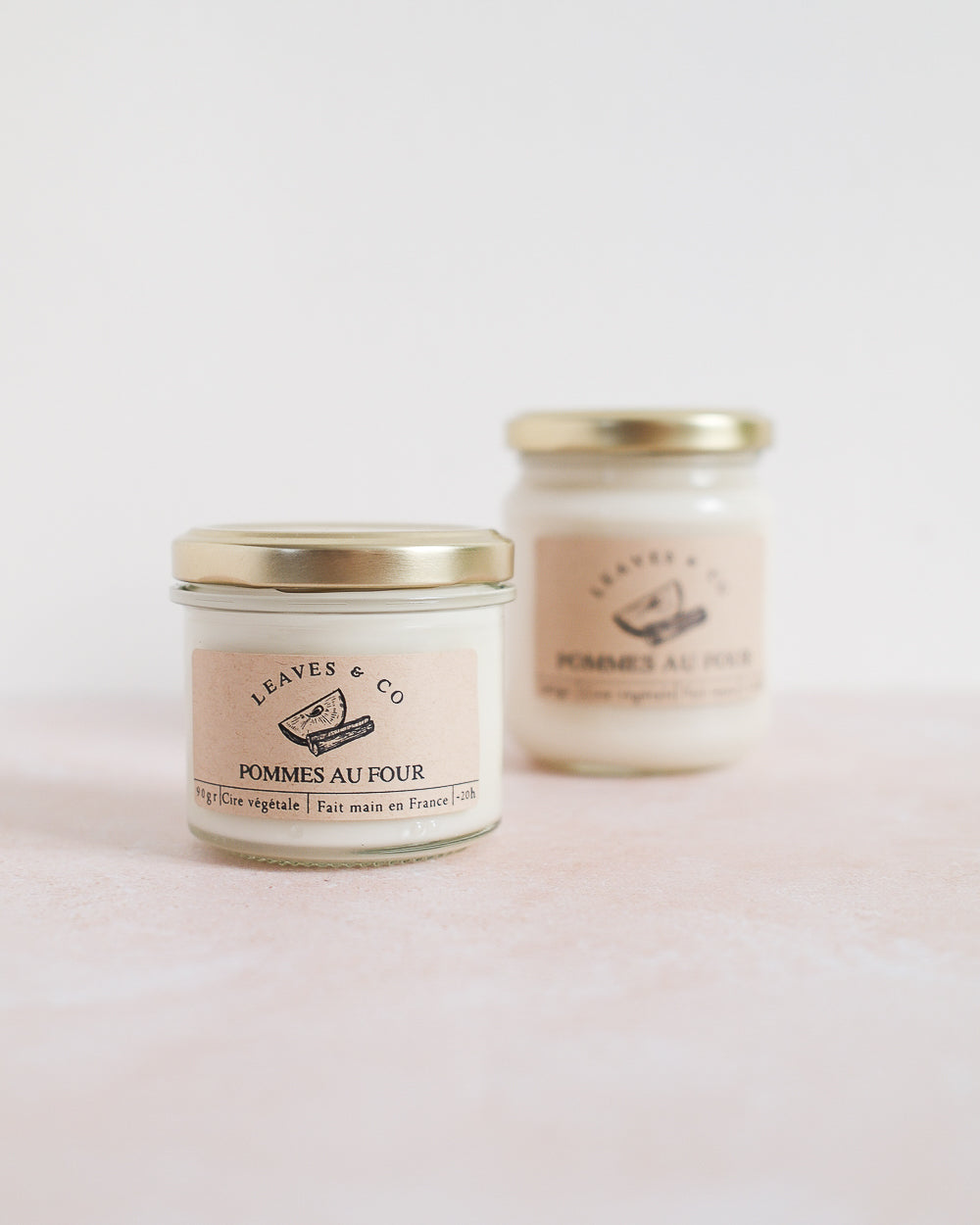 Bougie parfumée artisanale cire végétale - Pommes au four