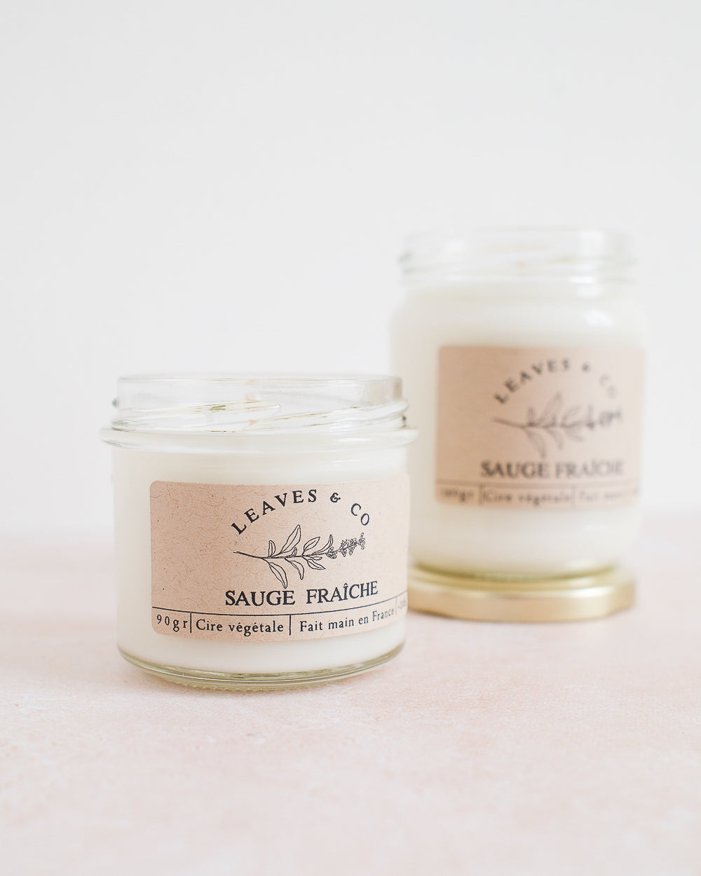 Bougie parfumée artisanale cire végétale - Sauge fraiche