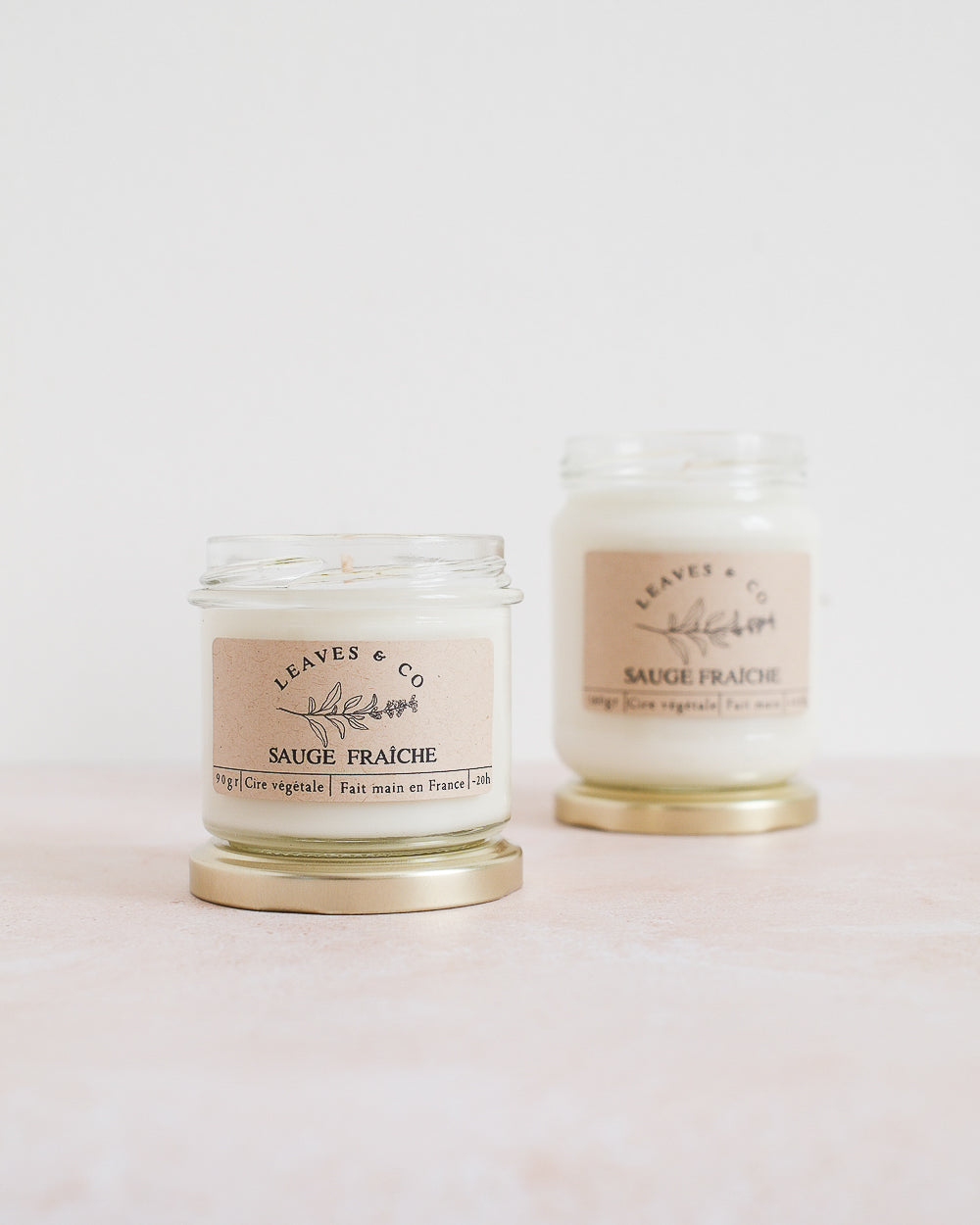 Bougie parfumée artisanale cire végétale - Sauge fraiche
