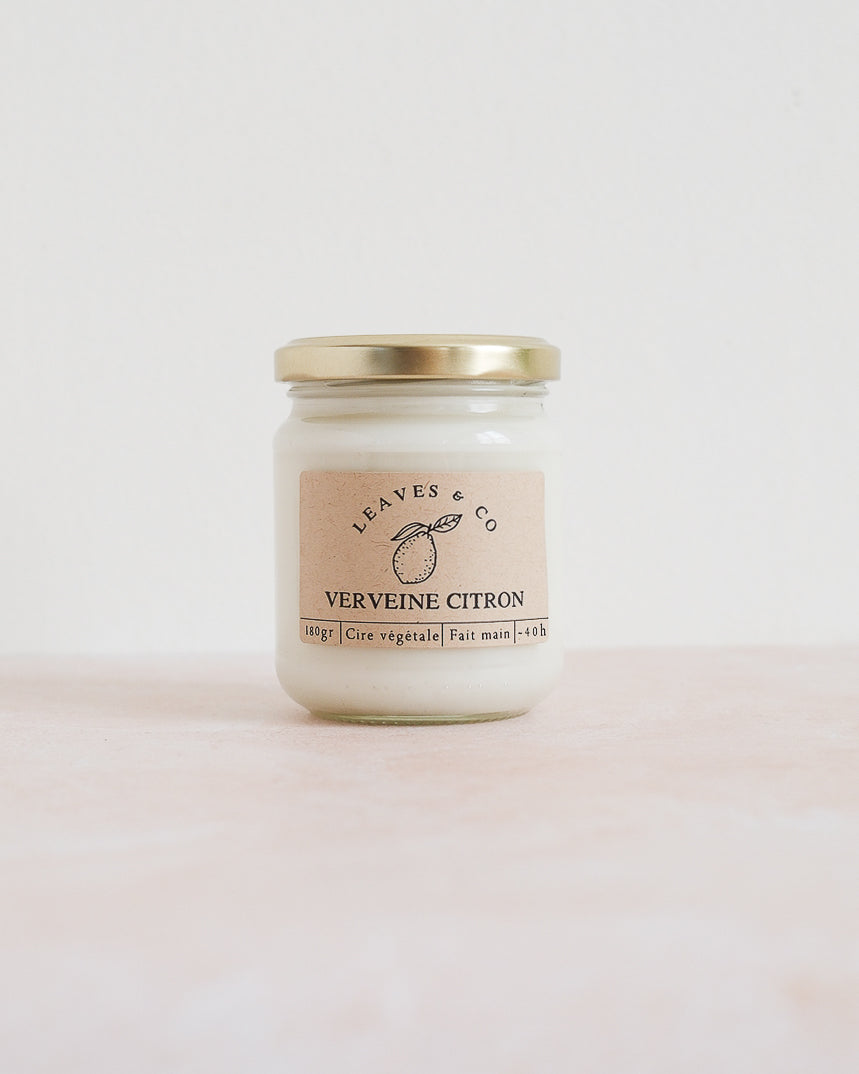Bougie parfumée artisanale cire végétale - Verveine citron