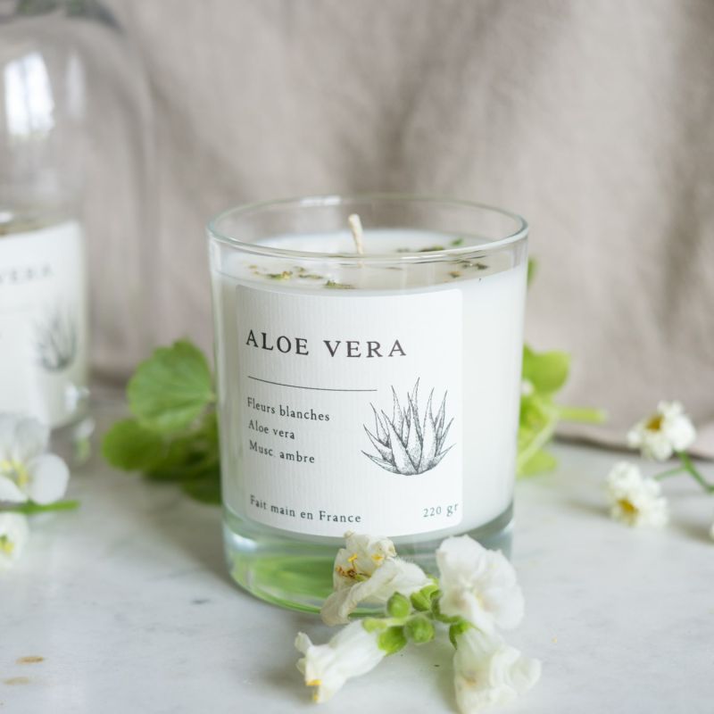 Bougie parfumée artisanale cire végétale - Aloe Vera
