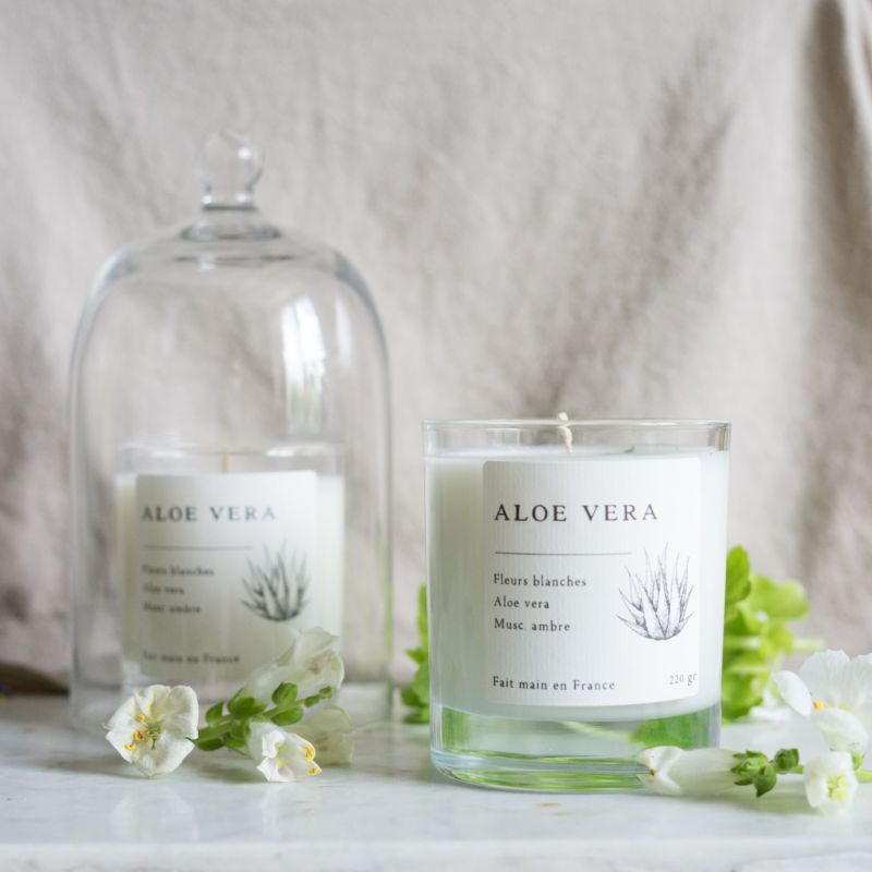 Bougie parfumée artisanale cire végétale - Aloe Vera