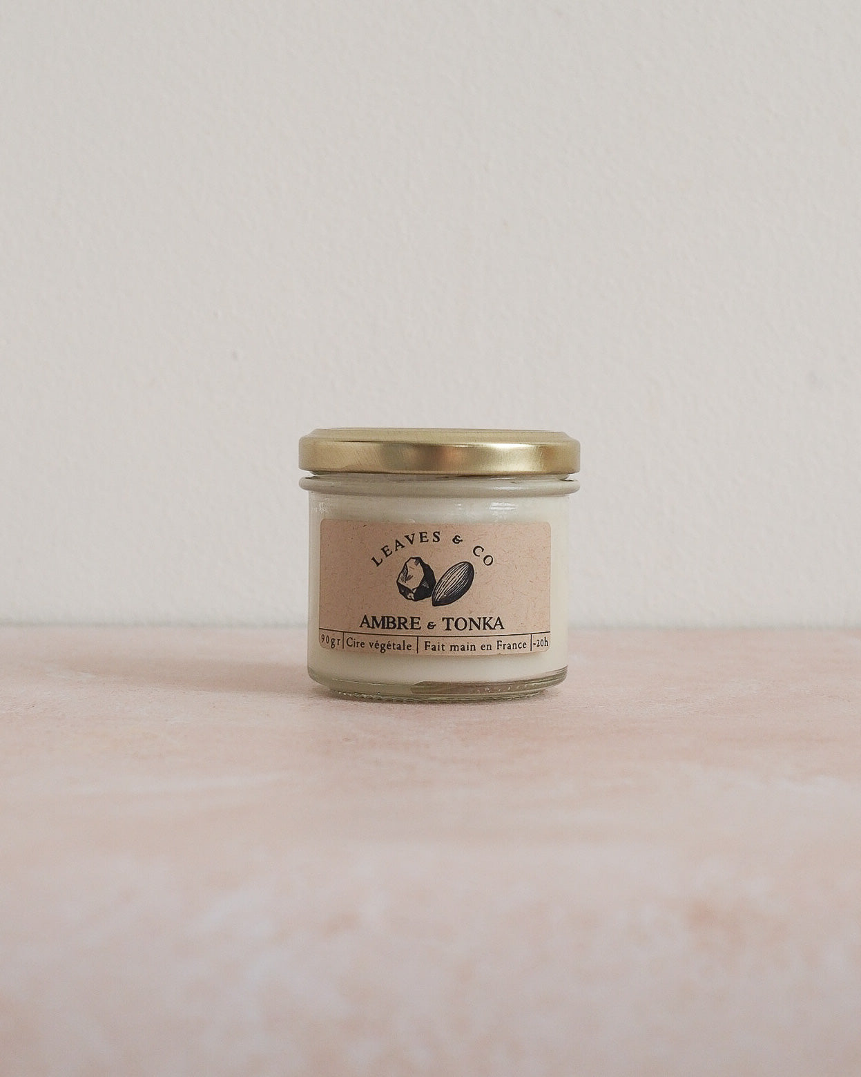 Bougie parfumée artisanale cire végétale - Ambre & Tonka