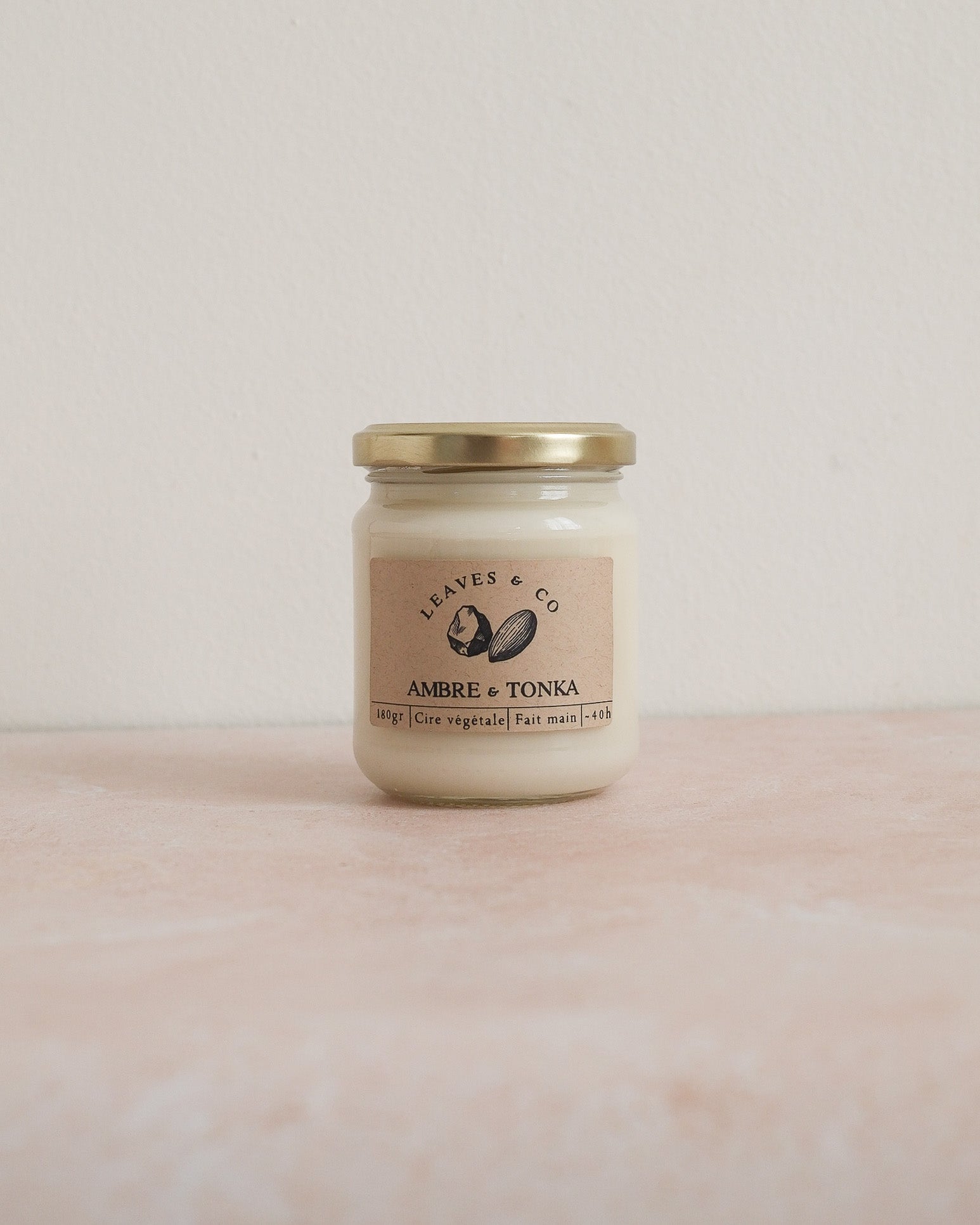 Bougie parfumée artisanale cire végétale - Ambre & Tonka
