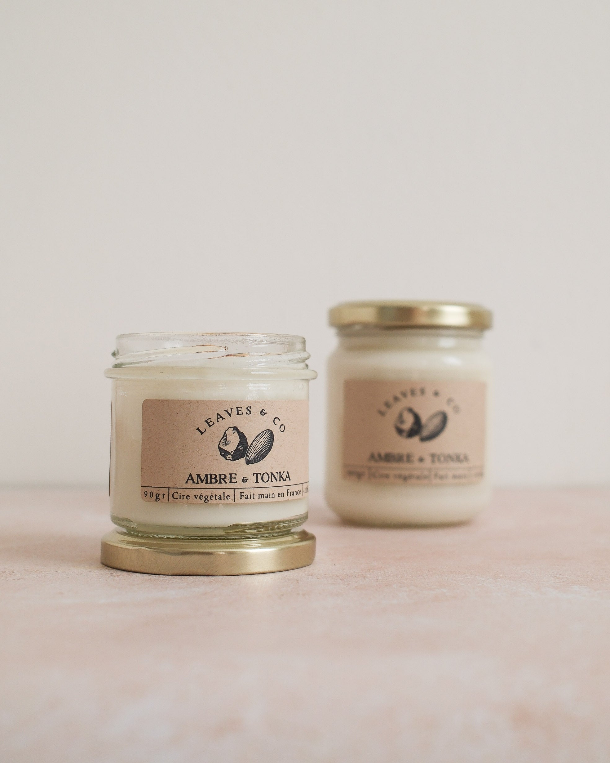 Bougie parfumée artisanale cire végétale - Ambre & Tonka