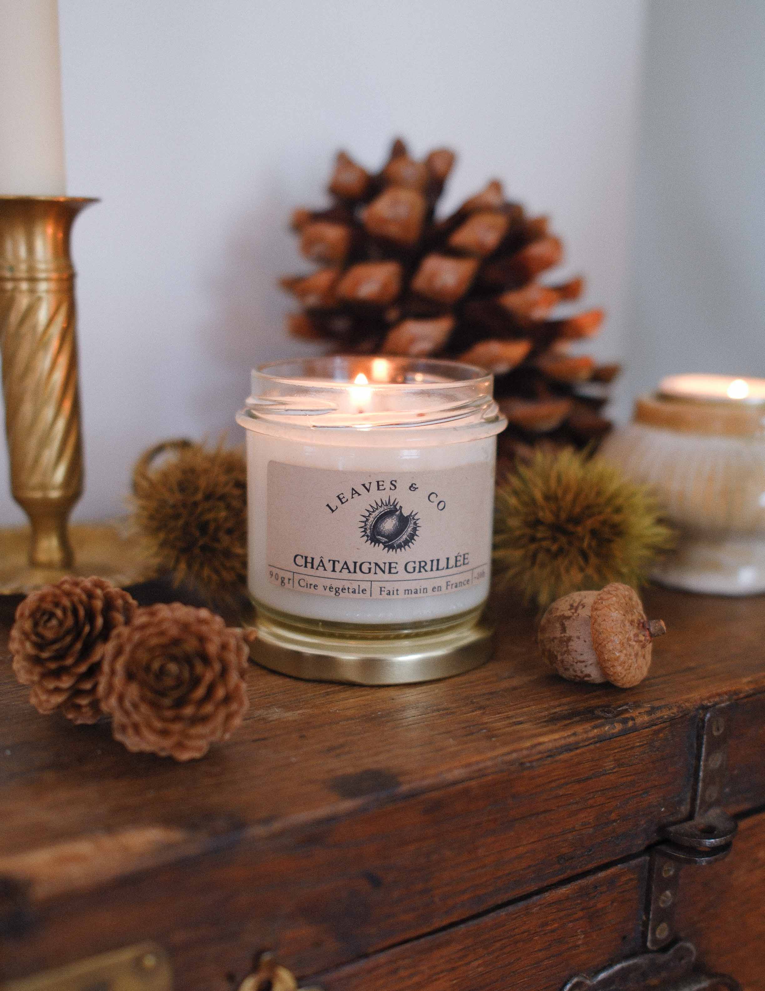 Bougie parfumée artisanale cire végétale - Châtaigne grillée