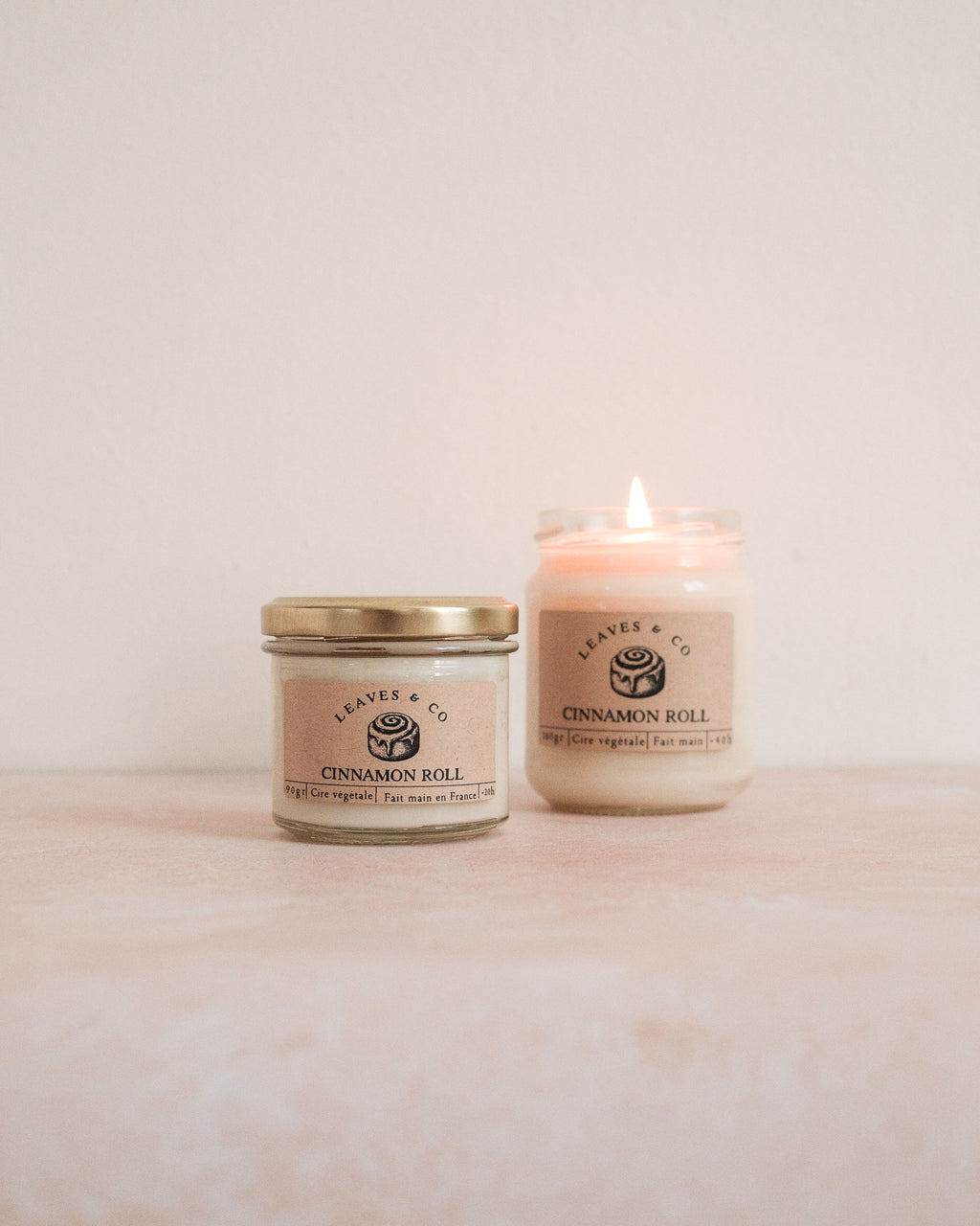 Bougie parfumée artisanale cire végétale - Cinnamon roll