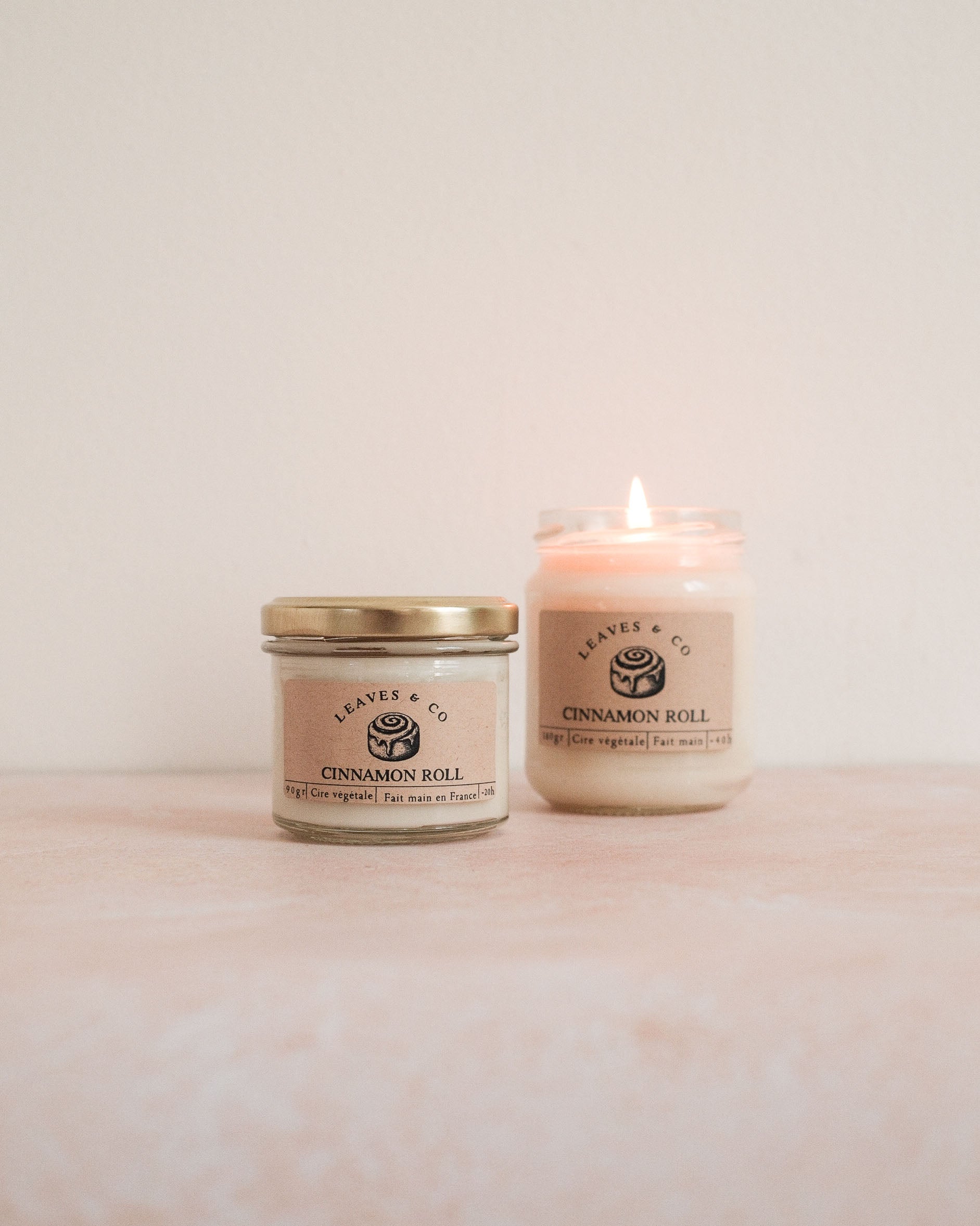 Bougie parfumée artisanale cire végétale - Cinnamon roll
