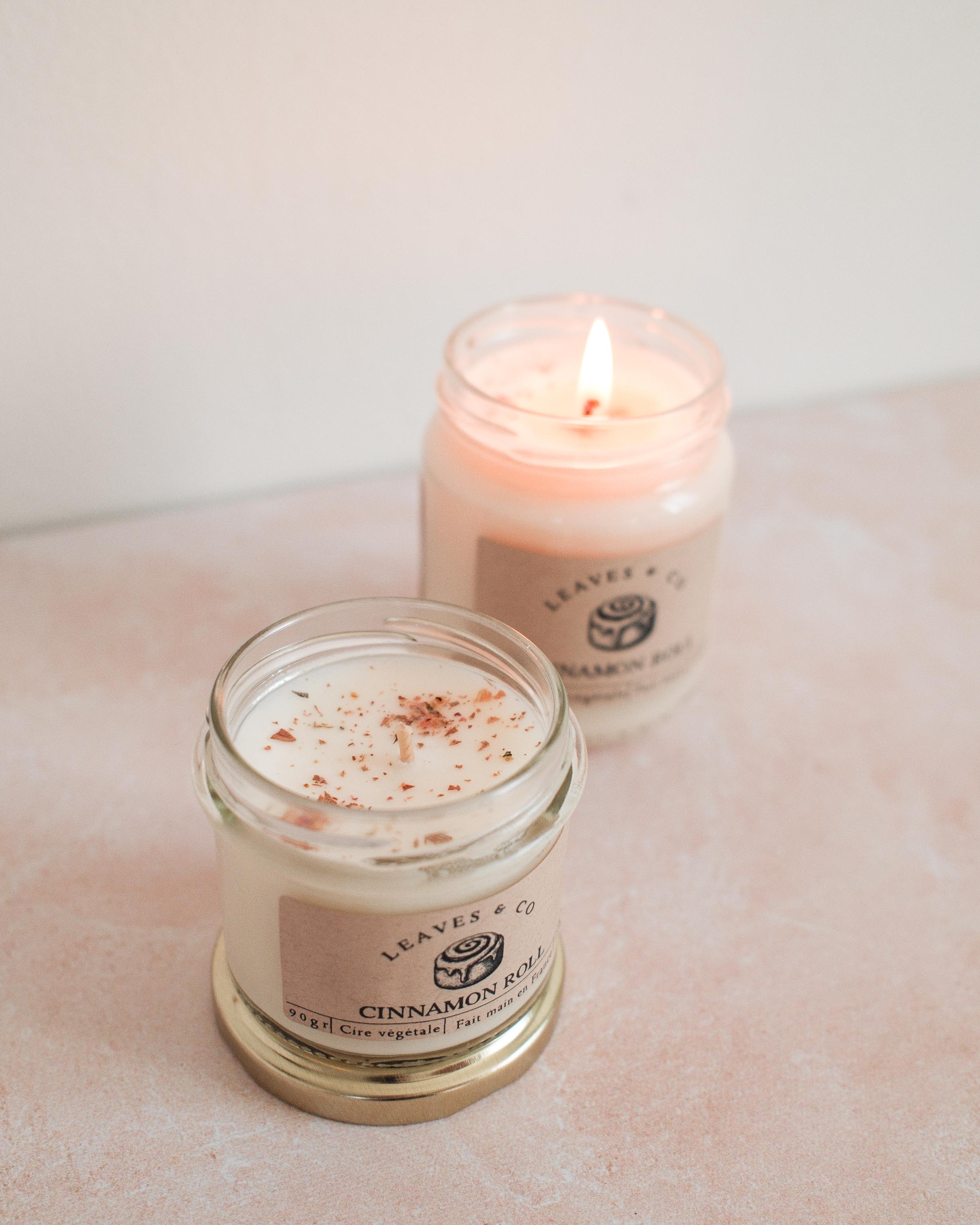 Bougie parfumée artisanale cire végétale - Cinnamon roll