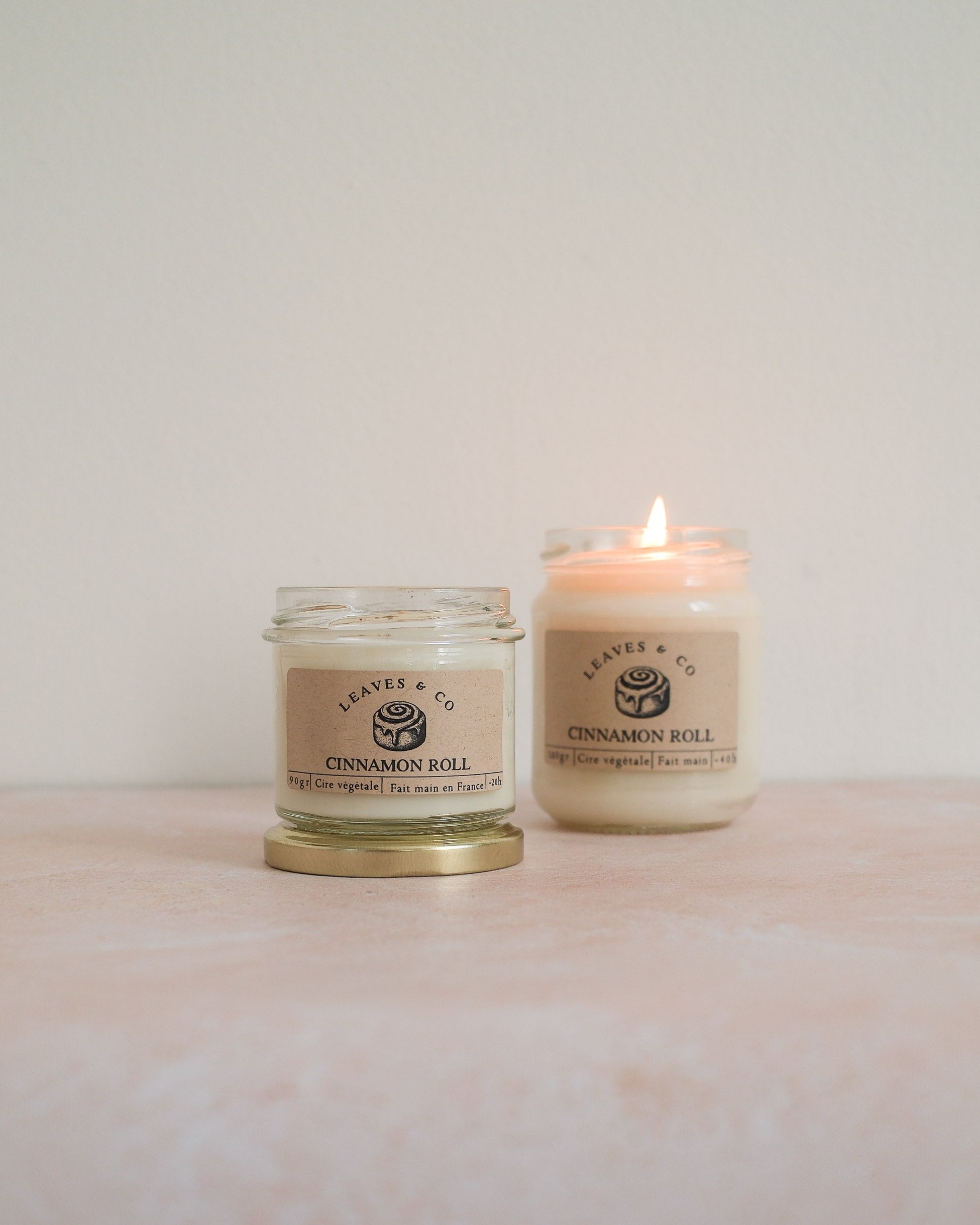 Bougie parfumée artisanale cire végétale - Cinnamon roll