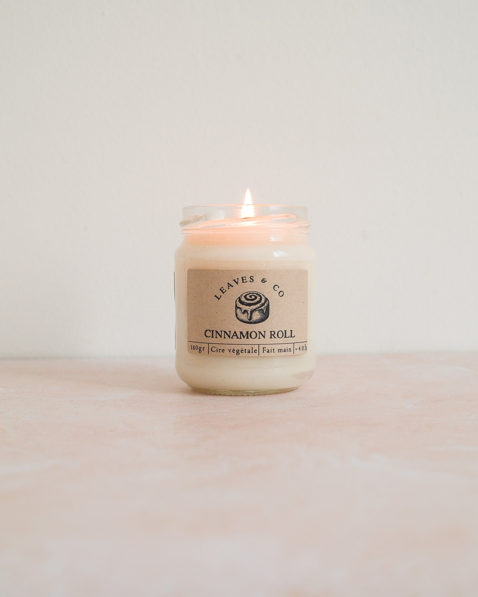 Bougie parfumée artisanale cire végétale - Cinnamon roll