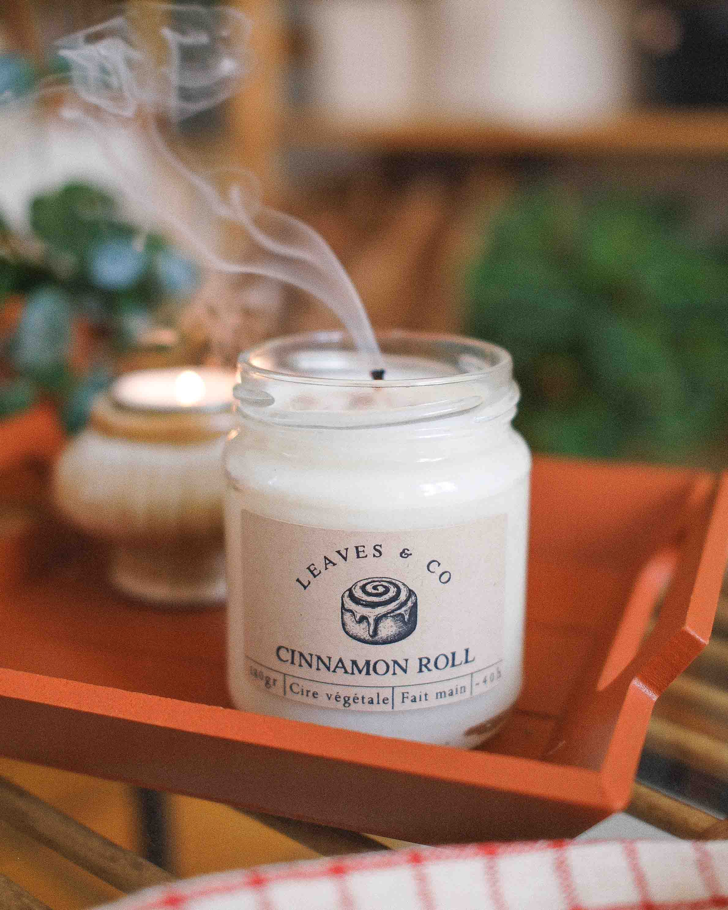 Bougie parfumée artisanale cire végétale - Cinnamon roll