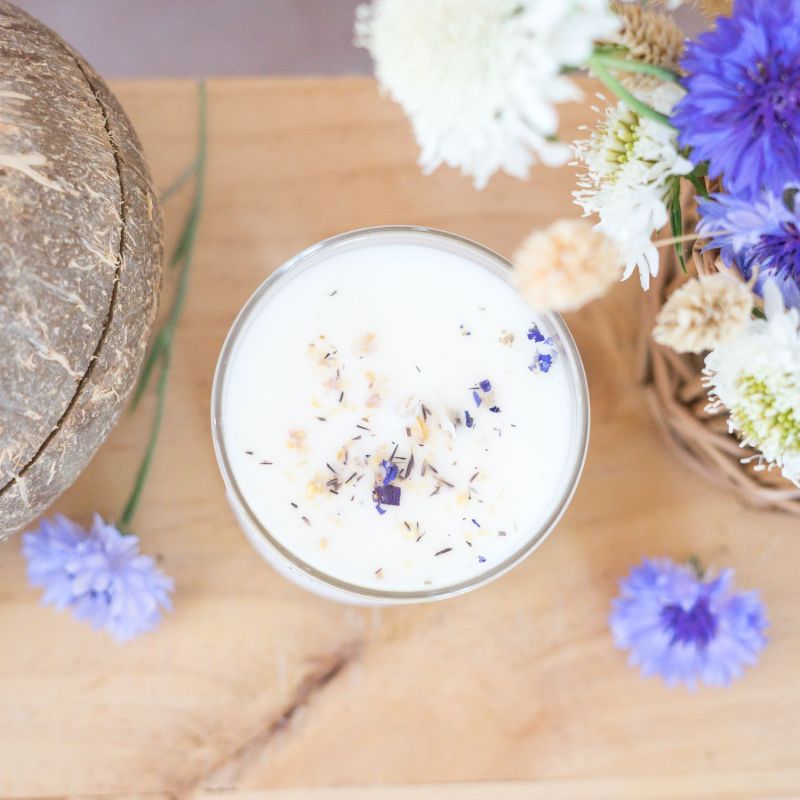 Bougie parfumée artisanale cire végétale - Eau de coco