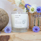 Bougie parfumée artisanale cire végétale - Eau de coco