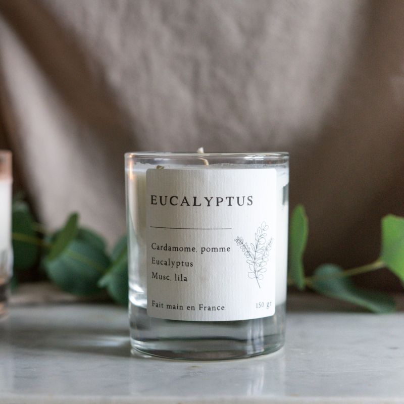 Bougie parfumée artisanale cire végétale - Eucalyptus