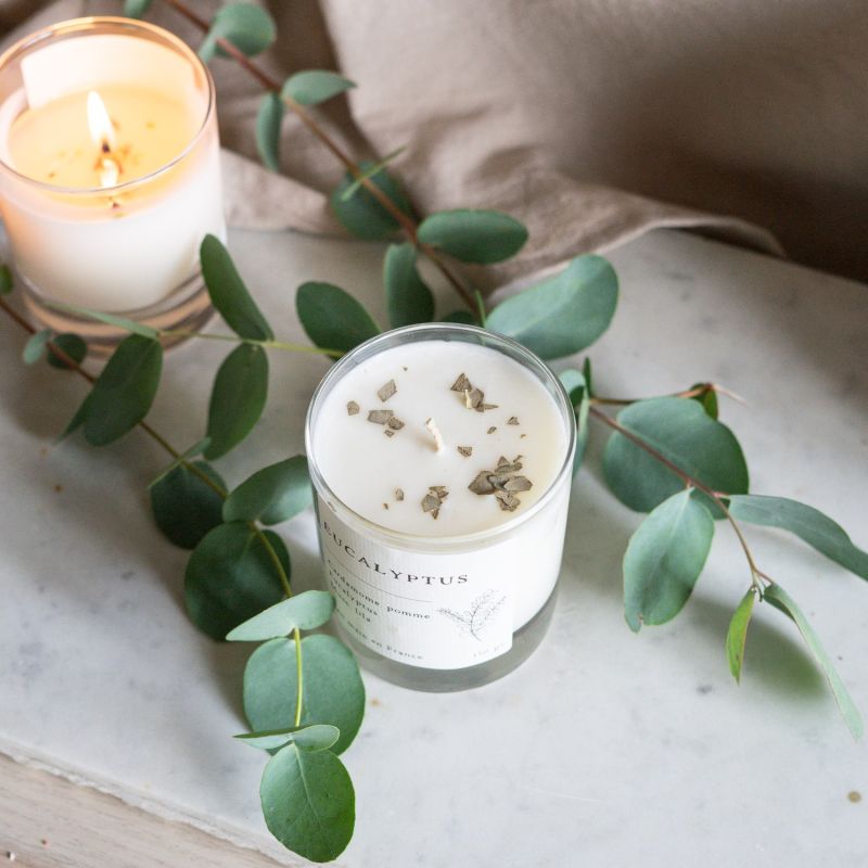 Bougie parfumée artisanale cire végétale - Eucalyptus