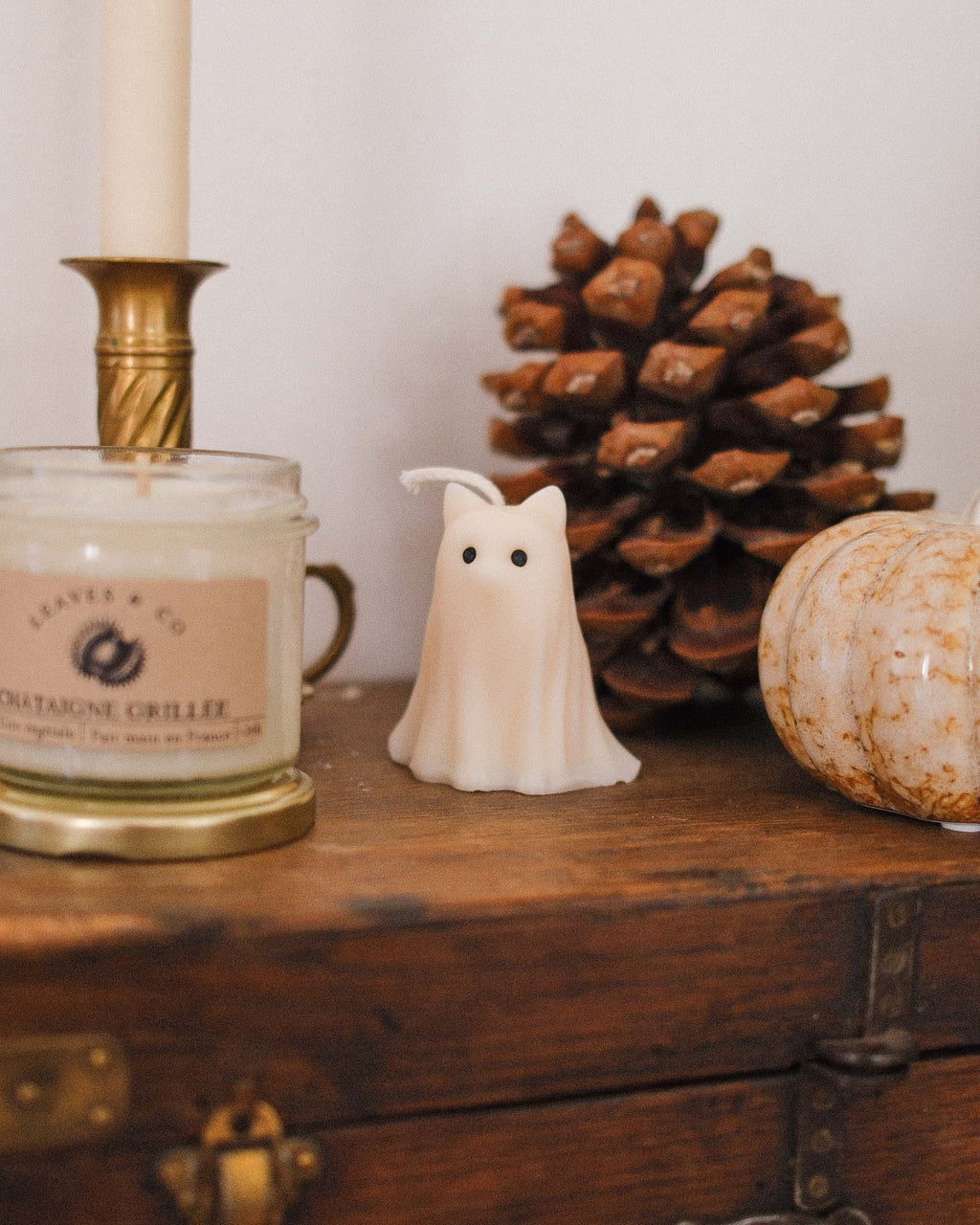 Bougie décorative - chien et chat fantôme mignon