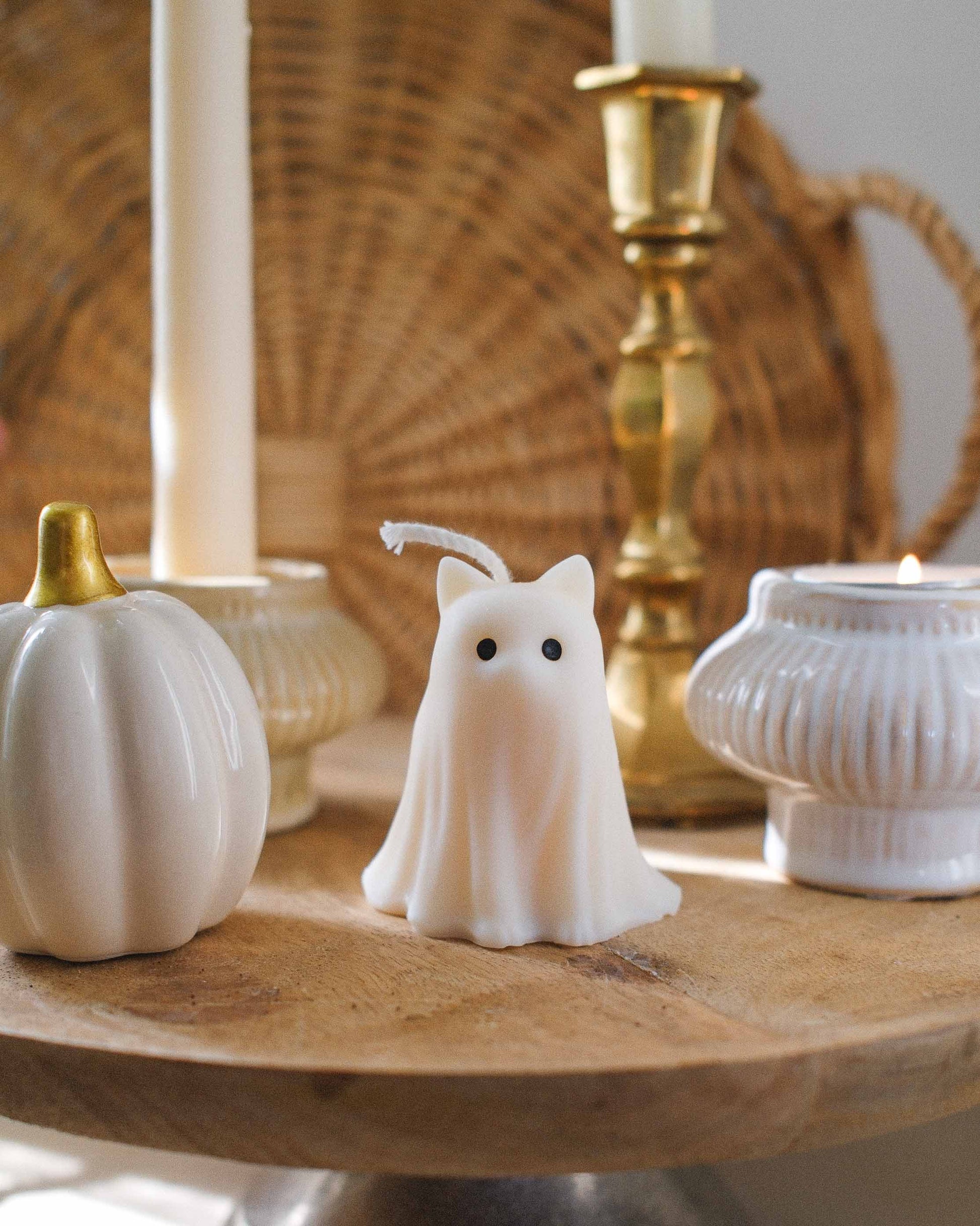 Bougie décorative - chien et chat fantôme mignon