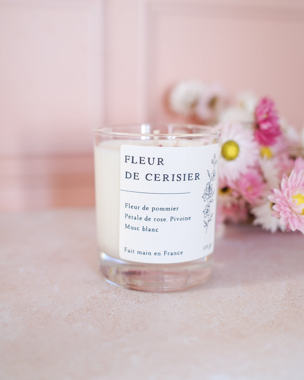 Bougie parfumée artisanale cire végétale - Fleur de cerisier