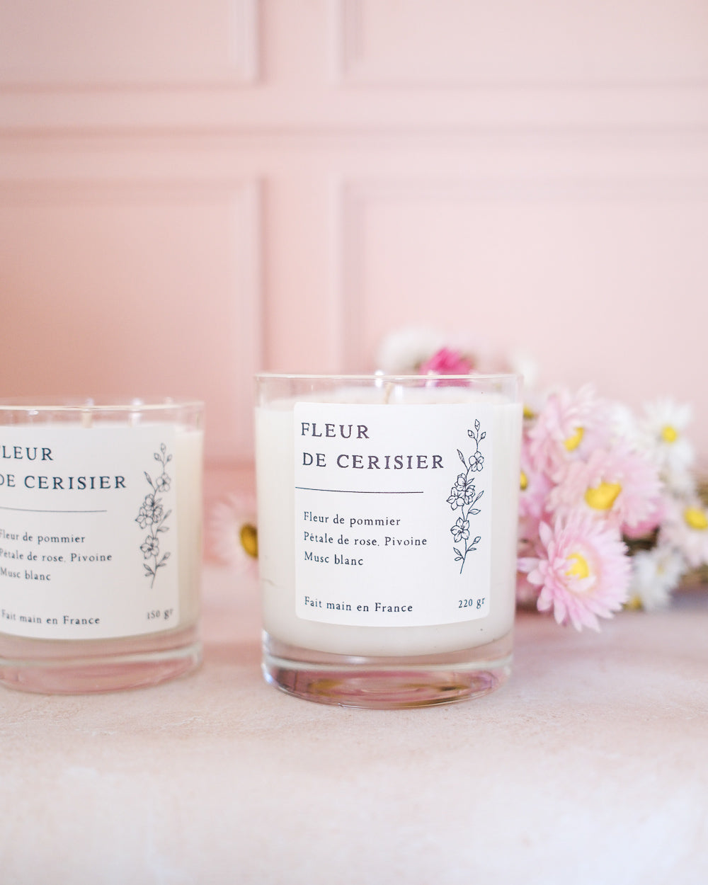Bougie parfumée artisanale cire végétale - Fleur de cerisier