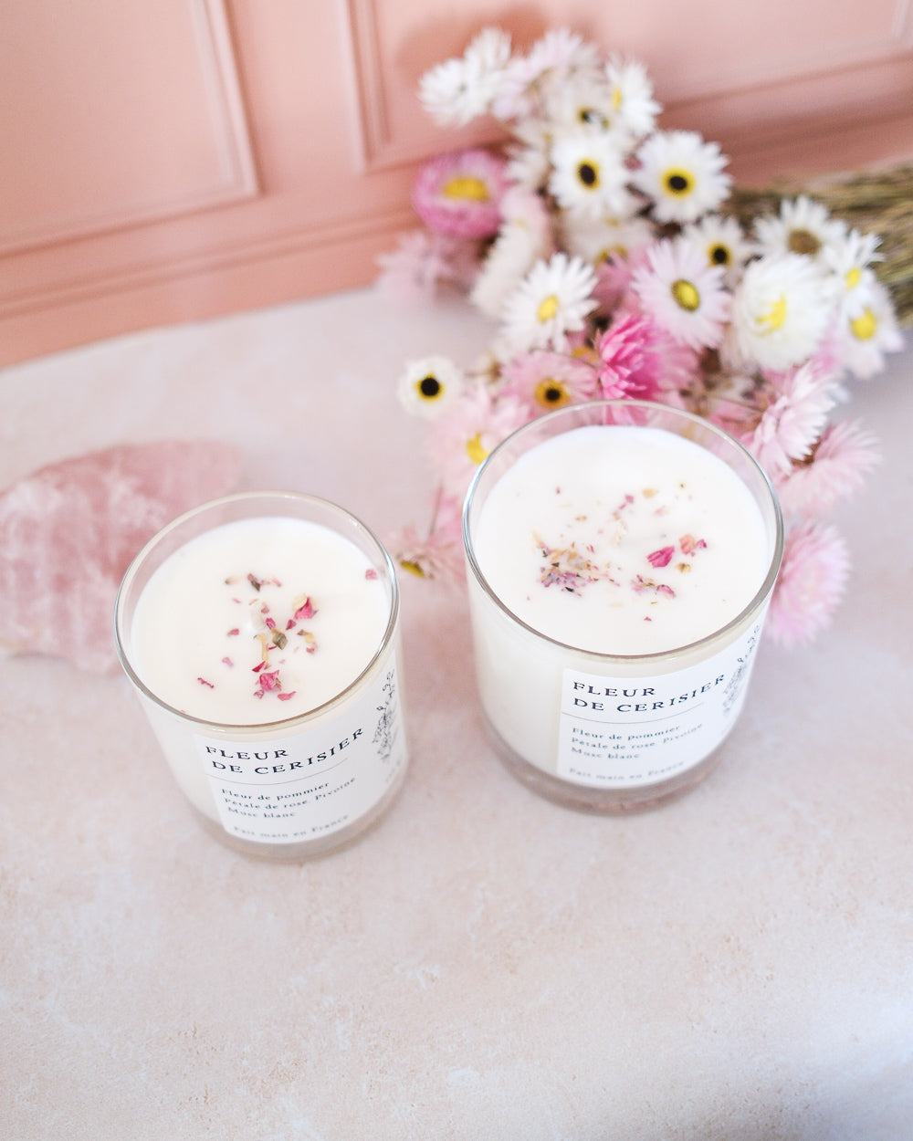 Bougie parfumée artisanale cire végétale - Fleur de cerisier