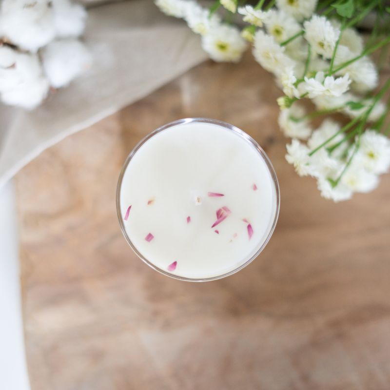 Bougie parfumée artisanale cire végétale - Fleur de coton