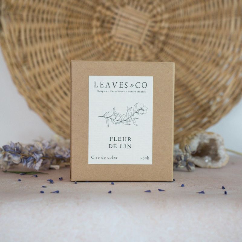 Bougie parfumée artisanale cire végétale - Fleur de lin