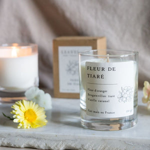 Bougie parfumée artisanale cire végétale - Fleur de tiaré