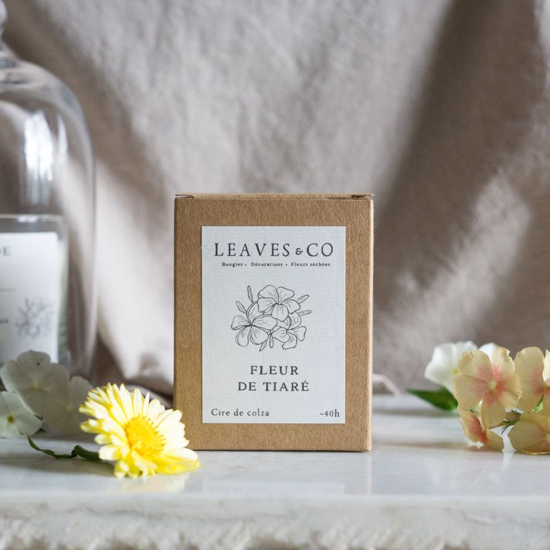 Bougie parfumée artisanale cire végétale - Fleur de tiaré