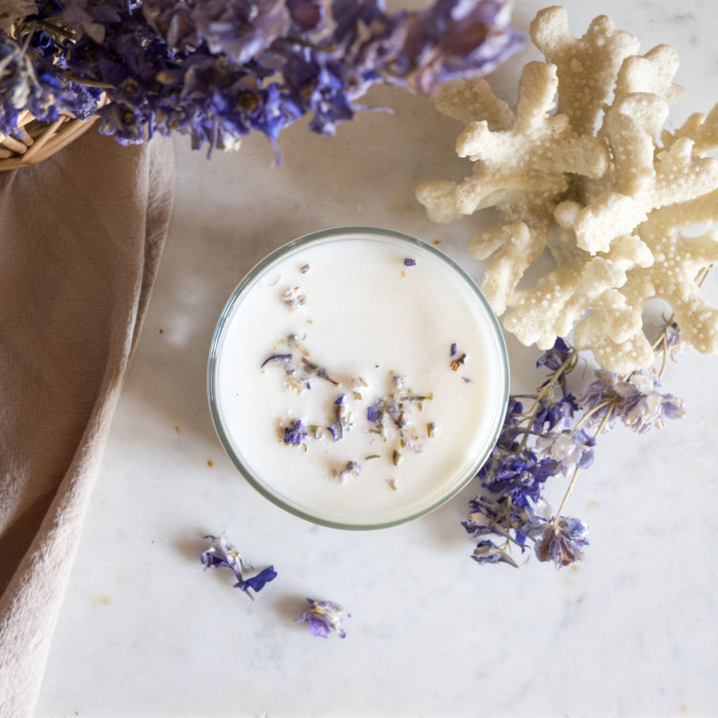 Bougie parfumée artisanale cire végétale - Fleur sauvage & Air marin
