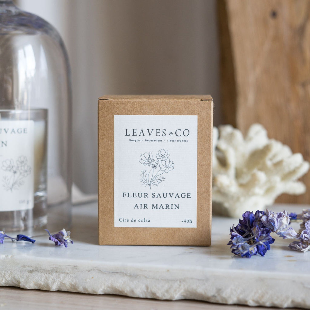 Bougie parfumée artisanale cire végétale - Fleur sauvage & Air marin