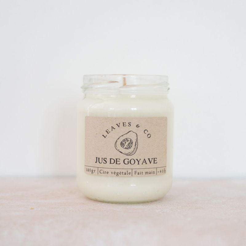 Bougie parfumée artisanale cire végétale - Jus de goyave