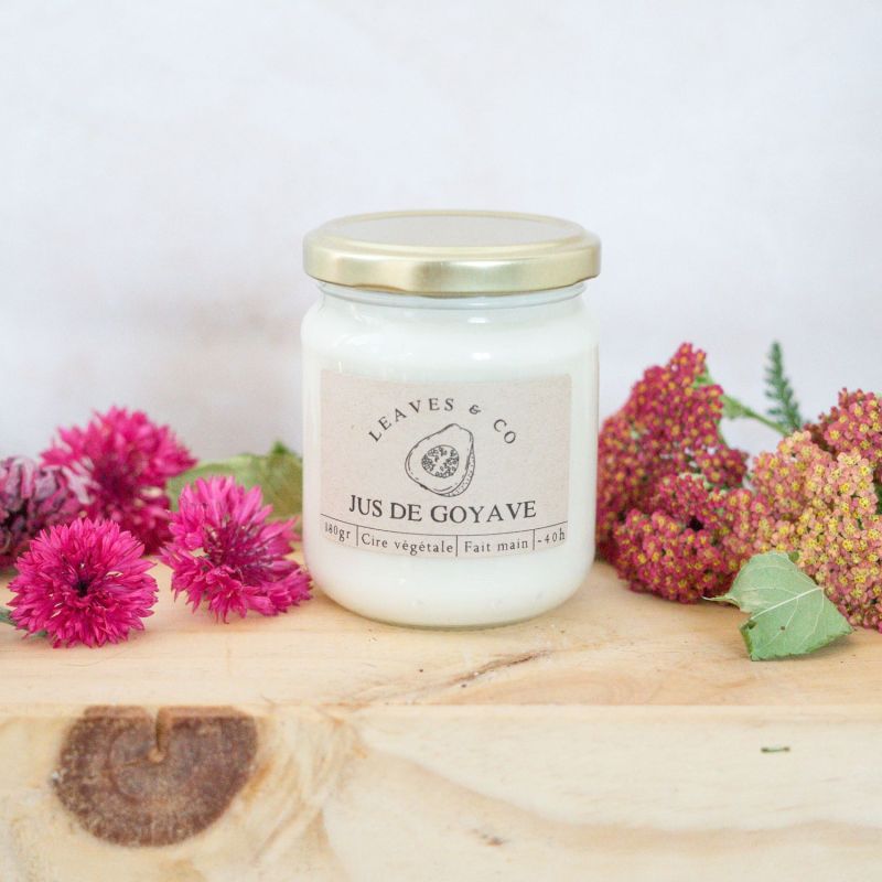 Bougie parfumée artisanale cire végétale - Jus de goyave