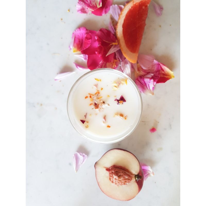 Bougie parfumée artisanale cire végétale - Pivoine nectarine