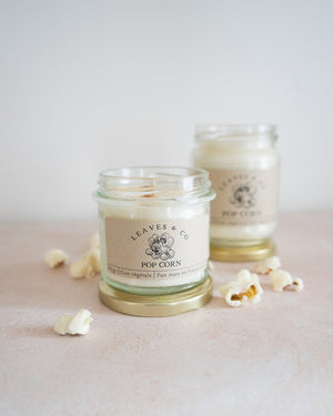 Bougie parfumée artisanale cire végétale - Pop corn