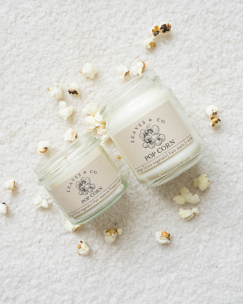 Bougie parfumée artisanale cire végétale - Pop corn