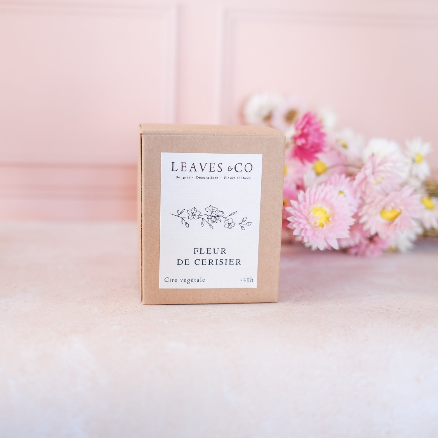 Bougie parfumée artisanale cire végétale - Fleur de cerisier