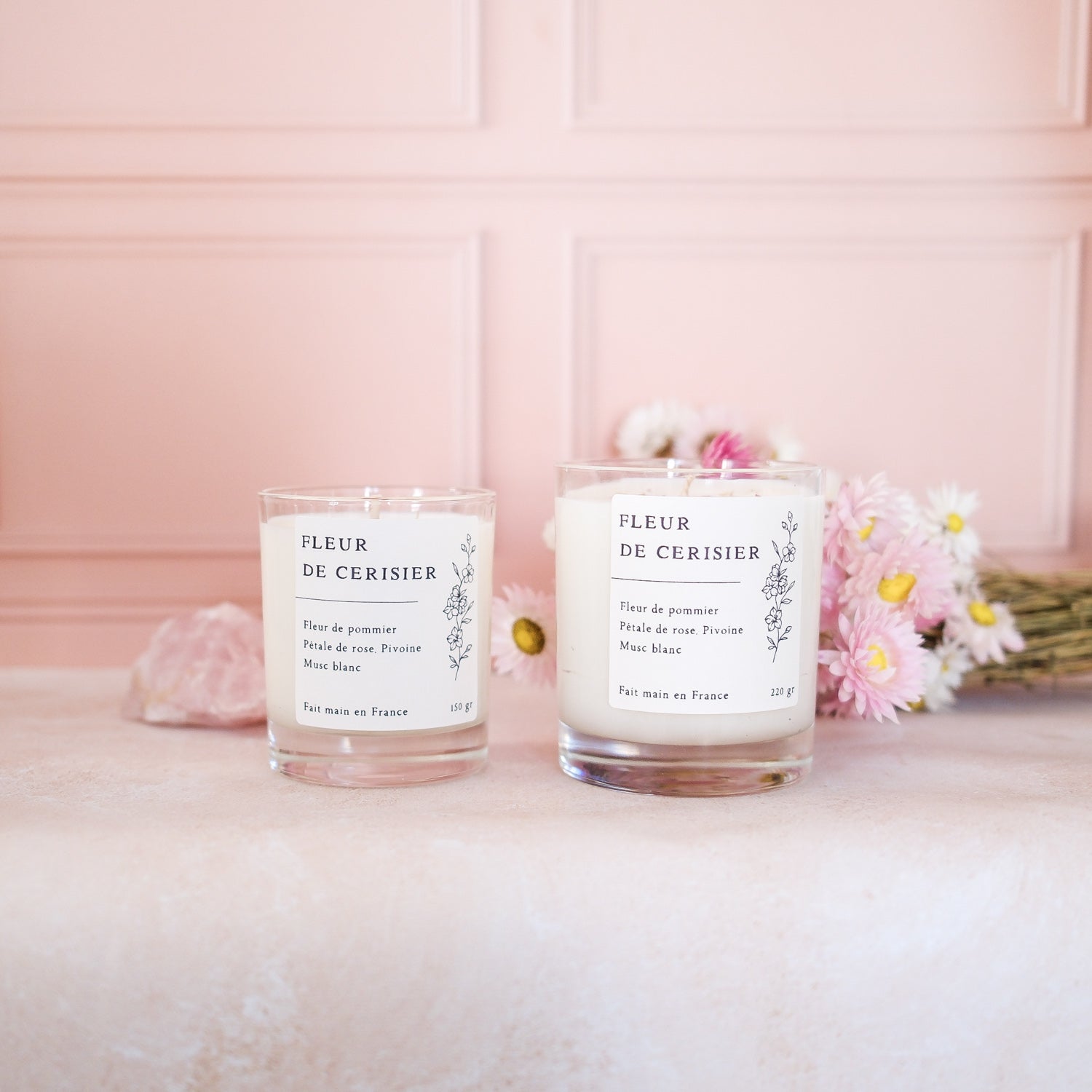 Bougie parfumée artisanale cire végétale - Fleur de cerisier