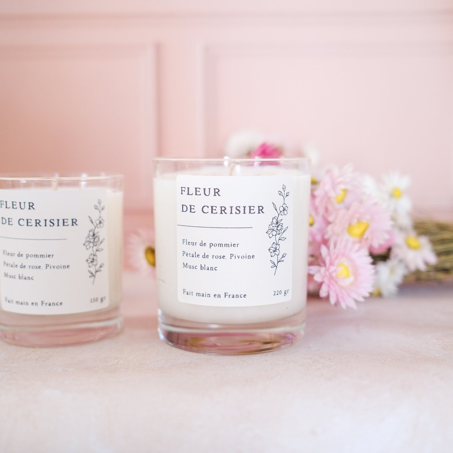 Bougie parfumée artisanale cire végétale - Fleur de cerisier