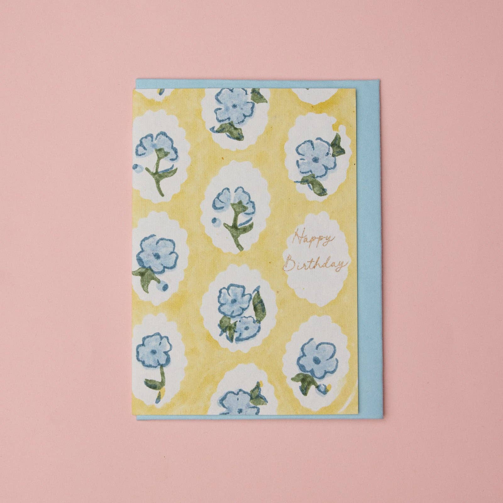 Carte d’anniversaire – Fleurs bleues
