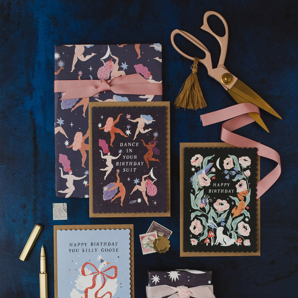 Carte d'anniversaire en forêt | Cartes d'anniversaire botaniques