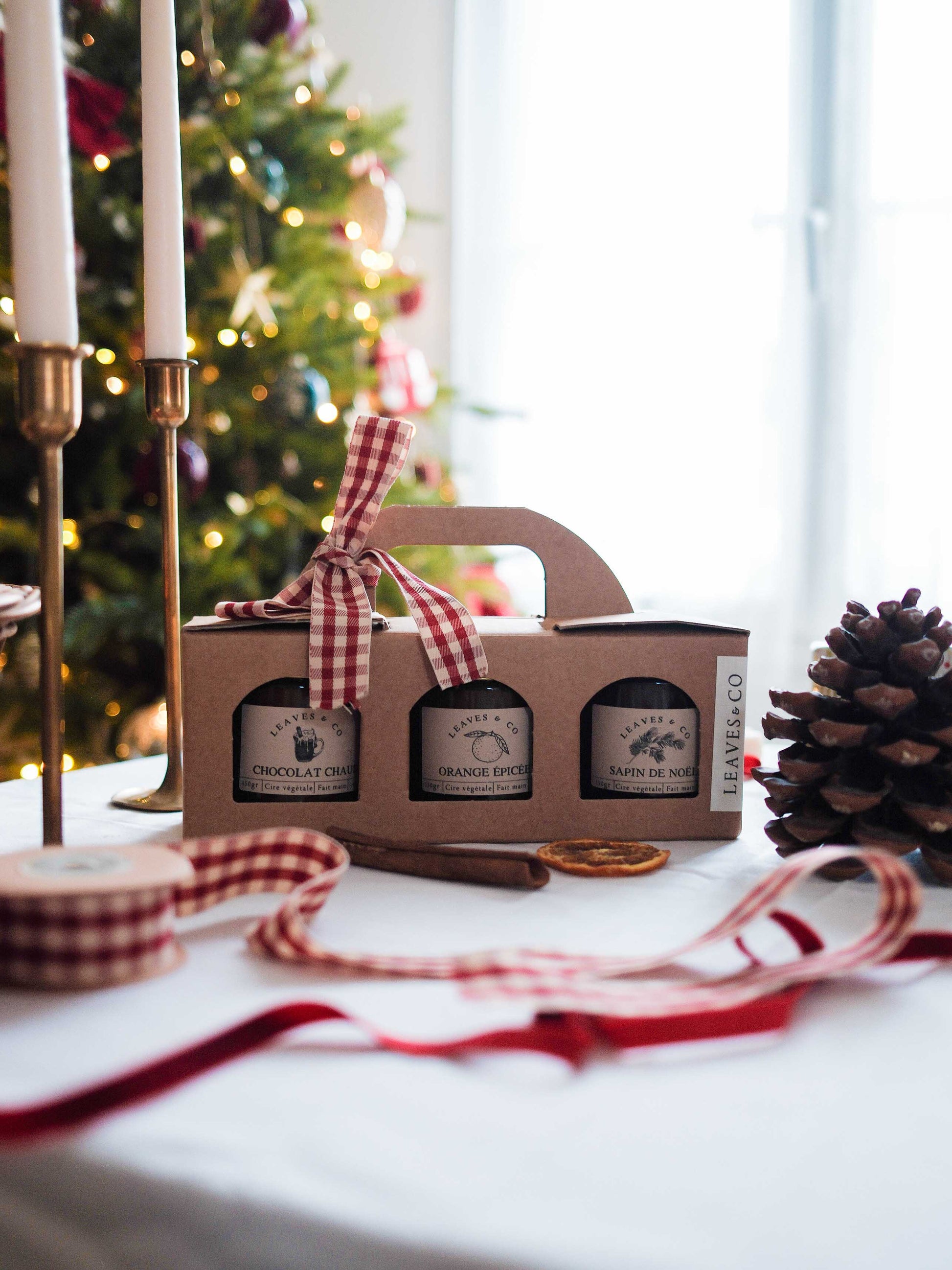 Coffret trois bougies de Noël