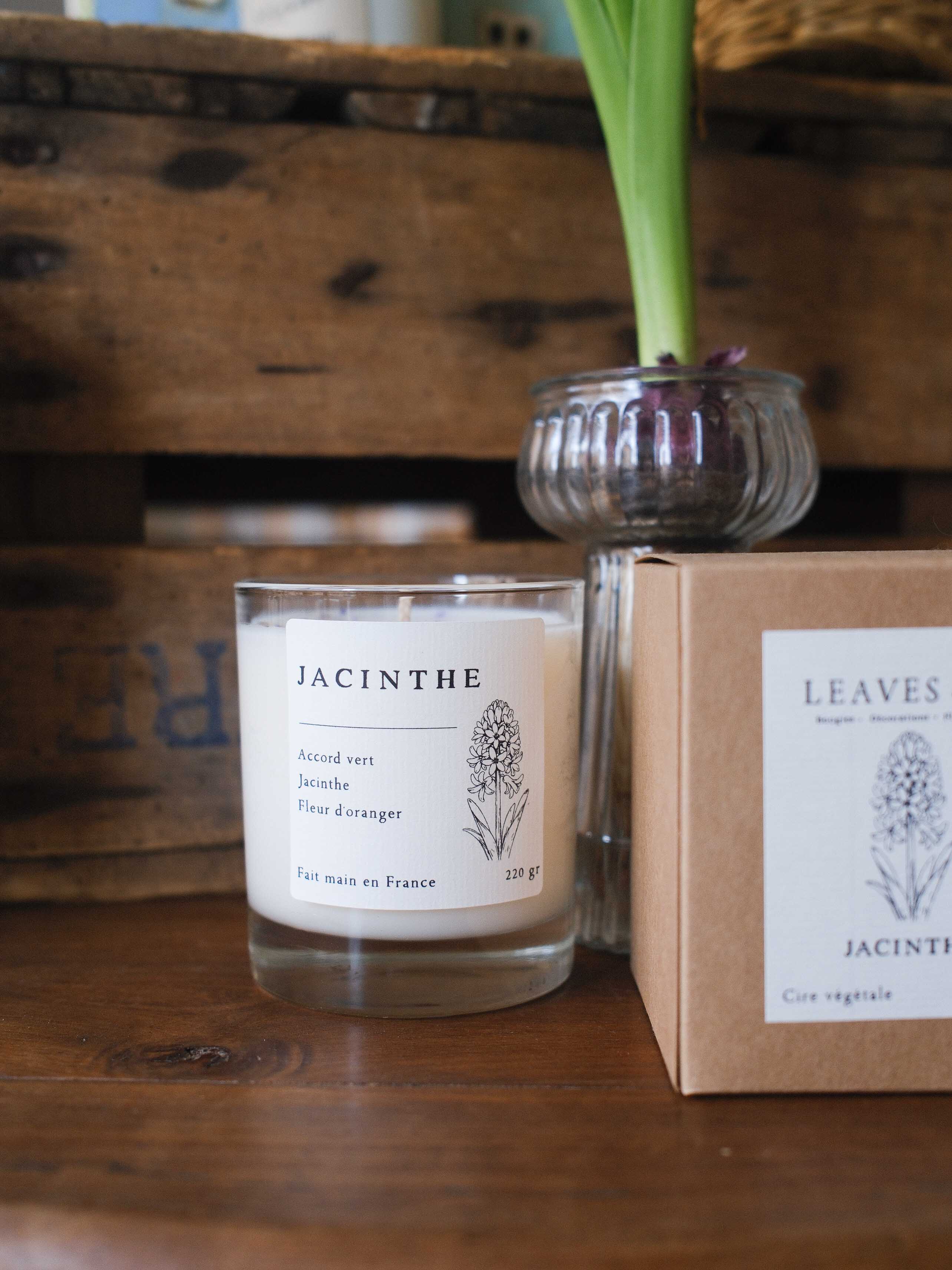 Bougie parfumée artisanale cire végétale - Jacinthe