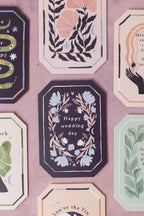 Carte de mariage florale en forme de gemme | Cartes de vœux originales